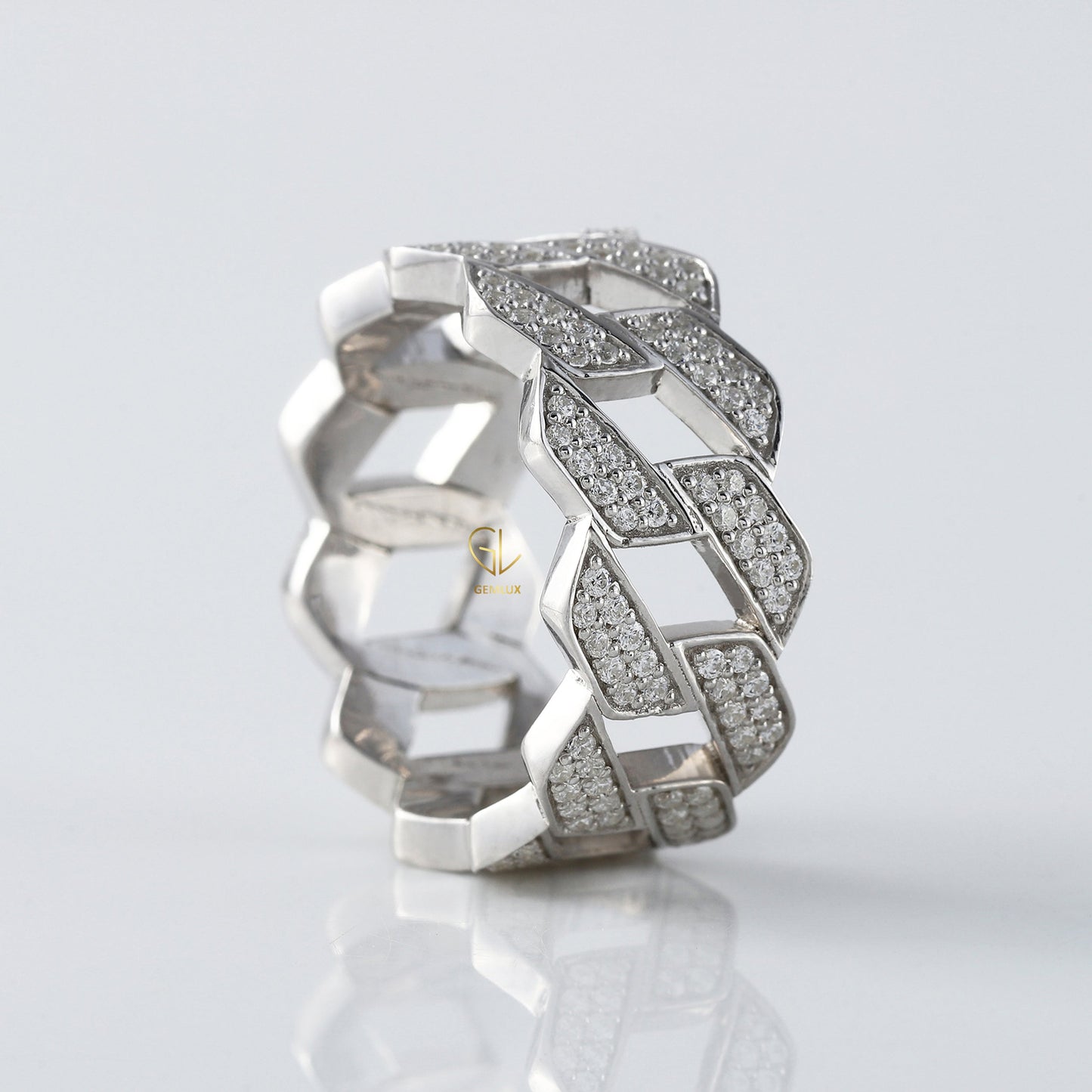 Round Cut Lab Grown Diamond Cuban Ring