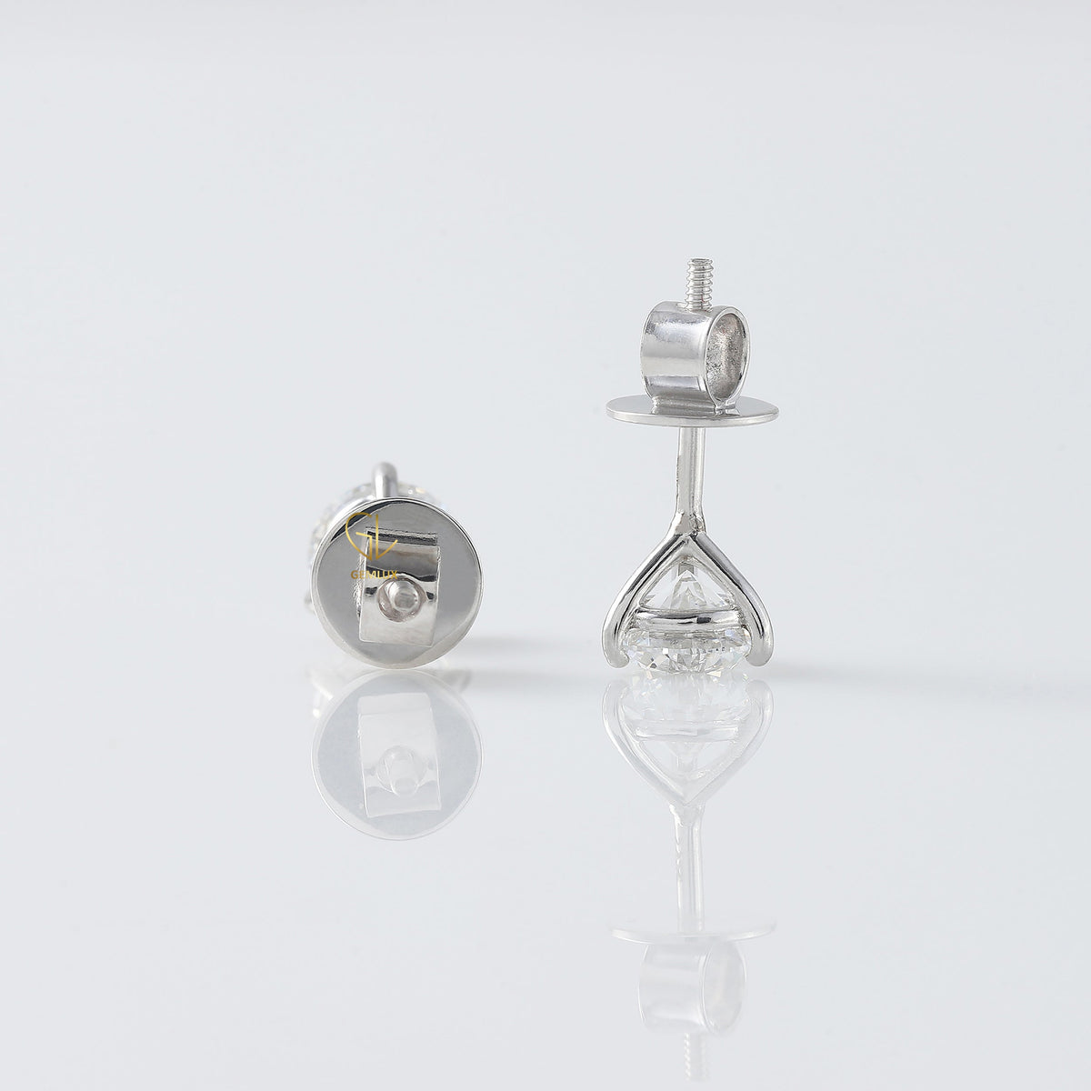 Round Cut Moissanite Stud Earrings