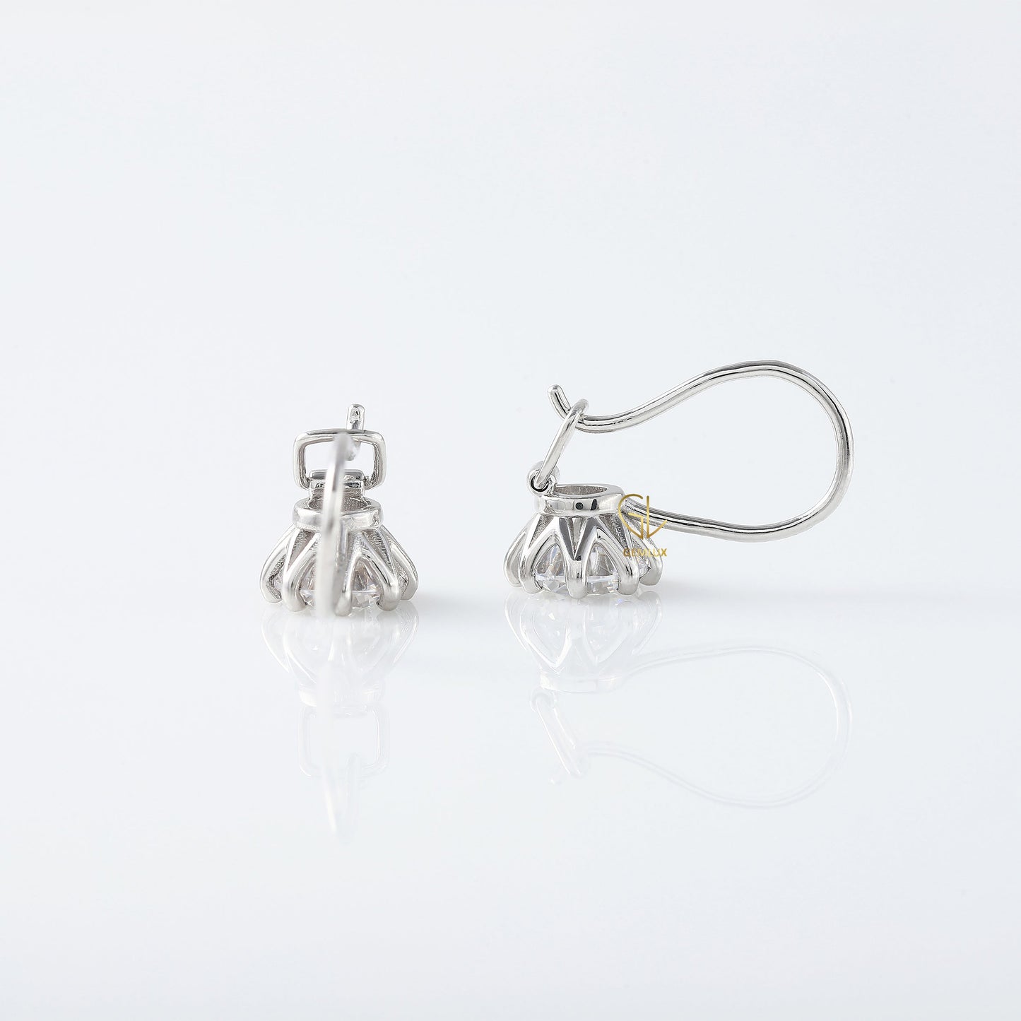 Round Moissanite Dangle Earrings