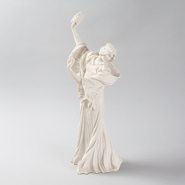 Agathon Léonard "Danseuse Tambourin à Droite" Bisque Ceramic Sculpture