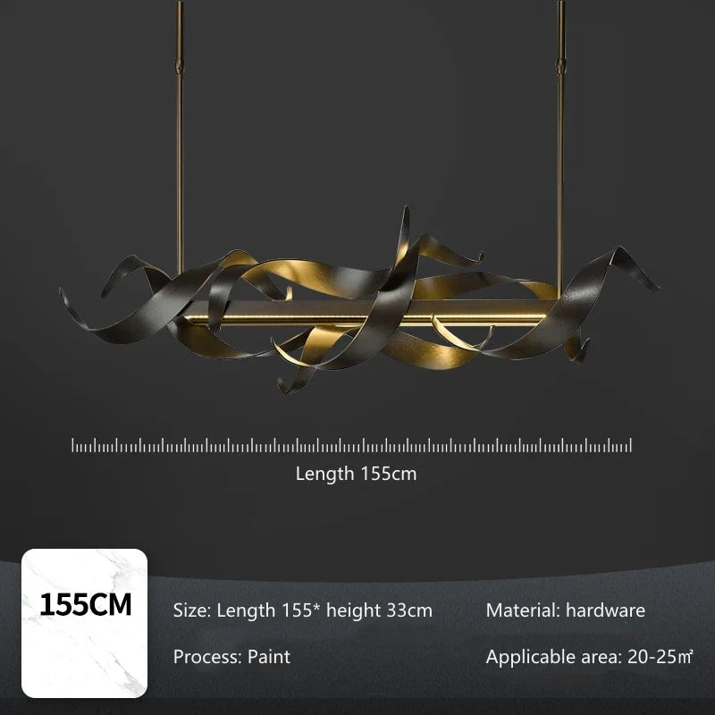 Twisted Ribbon LED Pendant Chandelier