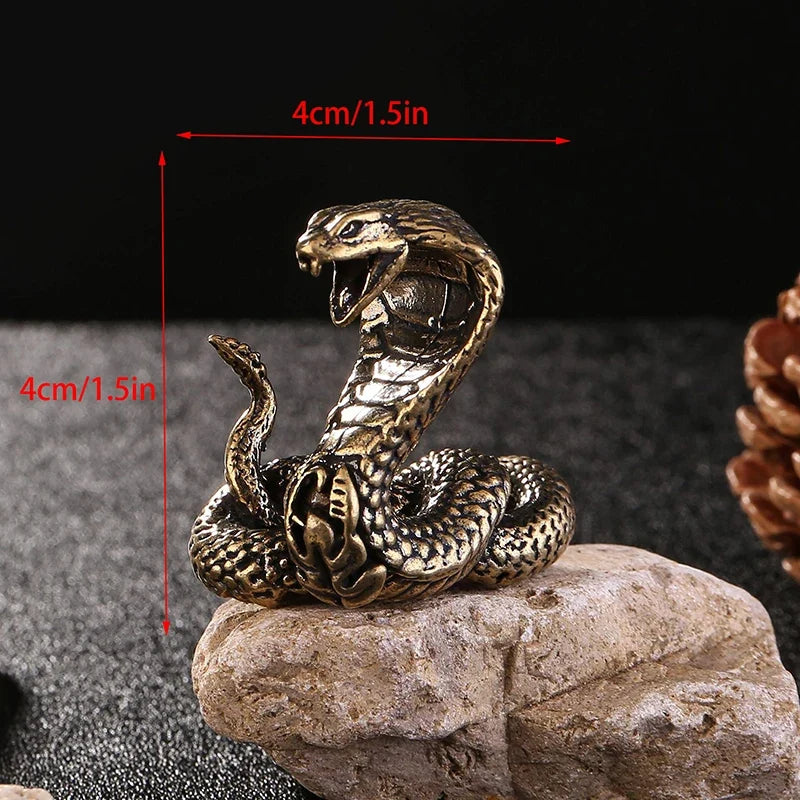 Miniature Brass Cobra Sculpture