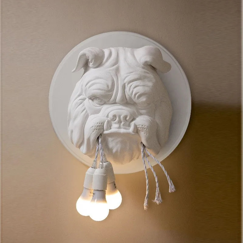 Bulldog Head Wall Sconce