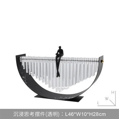 Abstract Figure on Arc Metal Sculpture