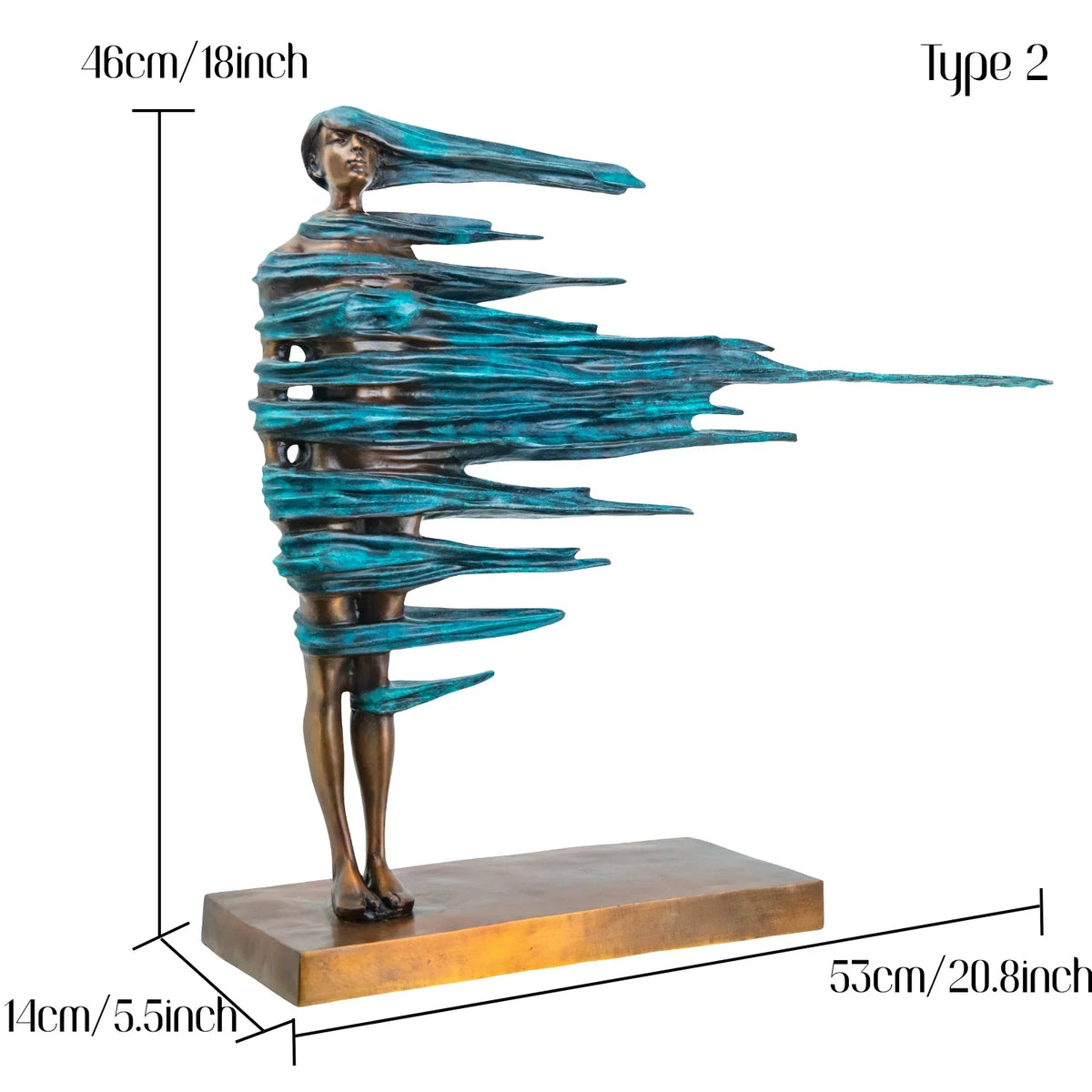 THE CURRENT | Wind-Form Female Bronze Sculpture