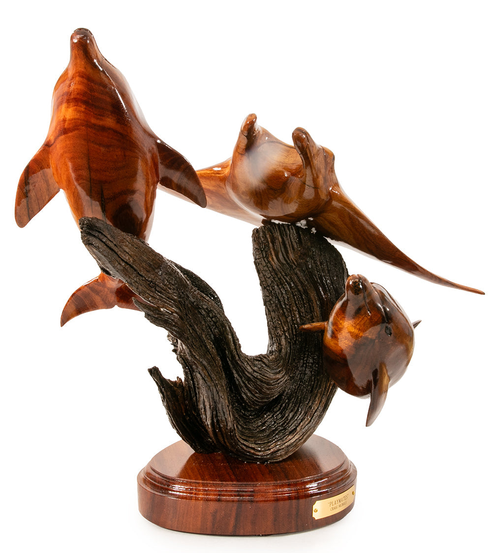 Wood Sculpture "Playmates" by Craig Nichols