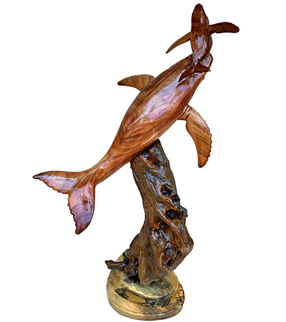 Koa Wood Sculpture "Keikiʻs First Breath" by Craig Nichols