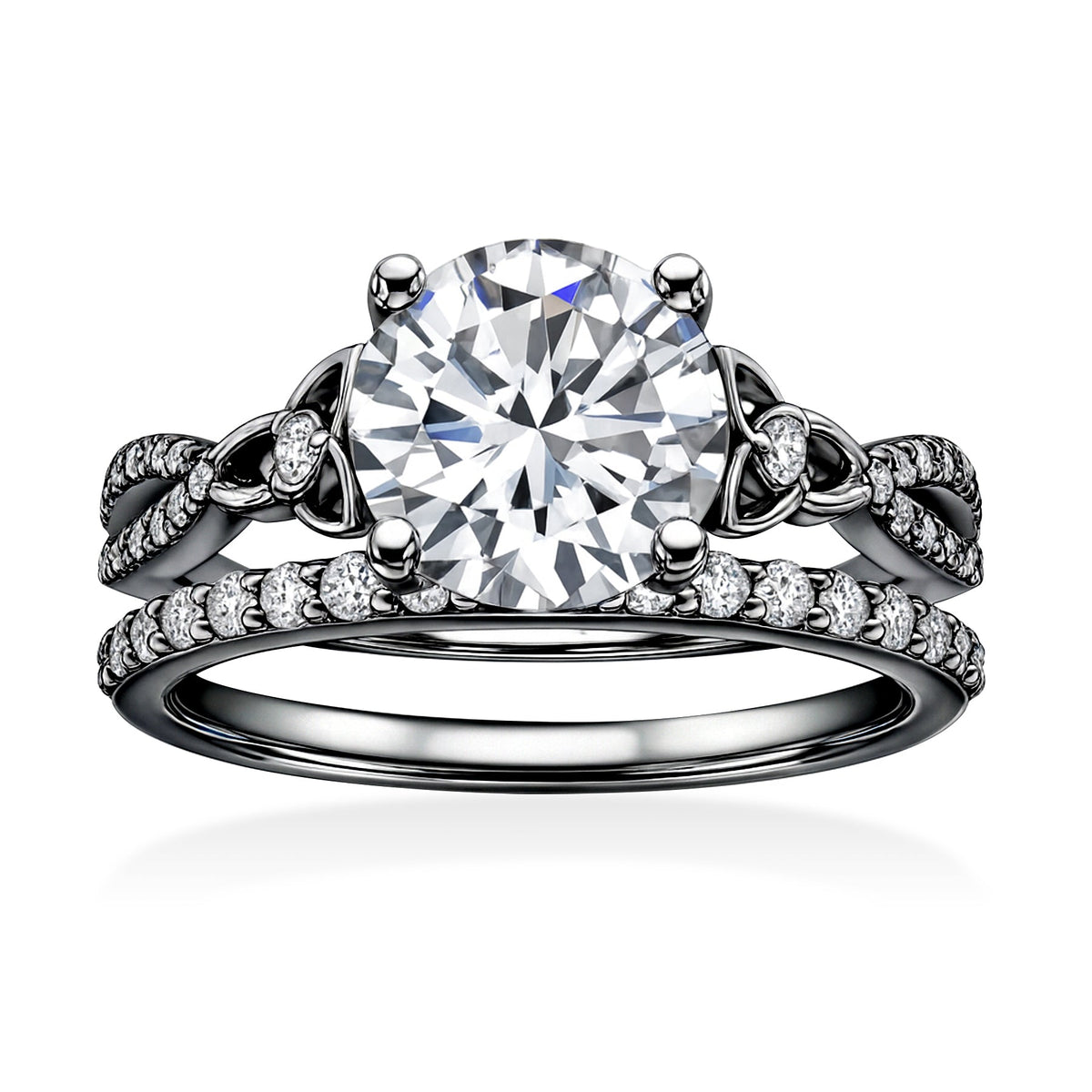 2.5 Ct Round Lab Diamond Twist Infinity Bridal Set