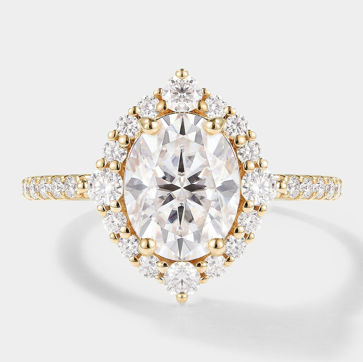 Classic Oval Cut Moissanite Halo Engagement Ring