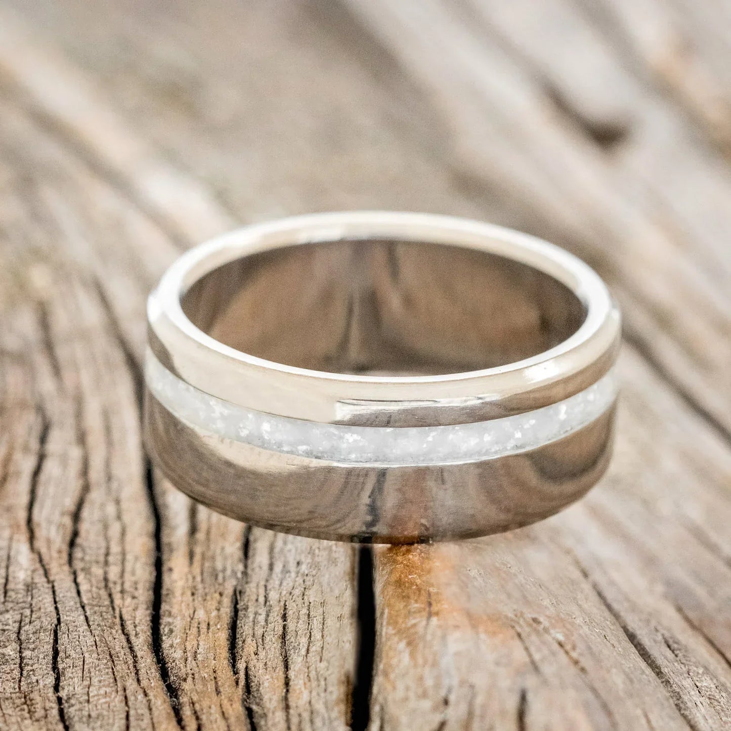 "Vertigo" - Diamond Dust Wedding Band - Titanium - Size 11 1/2