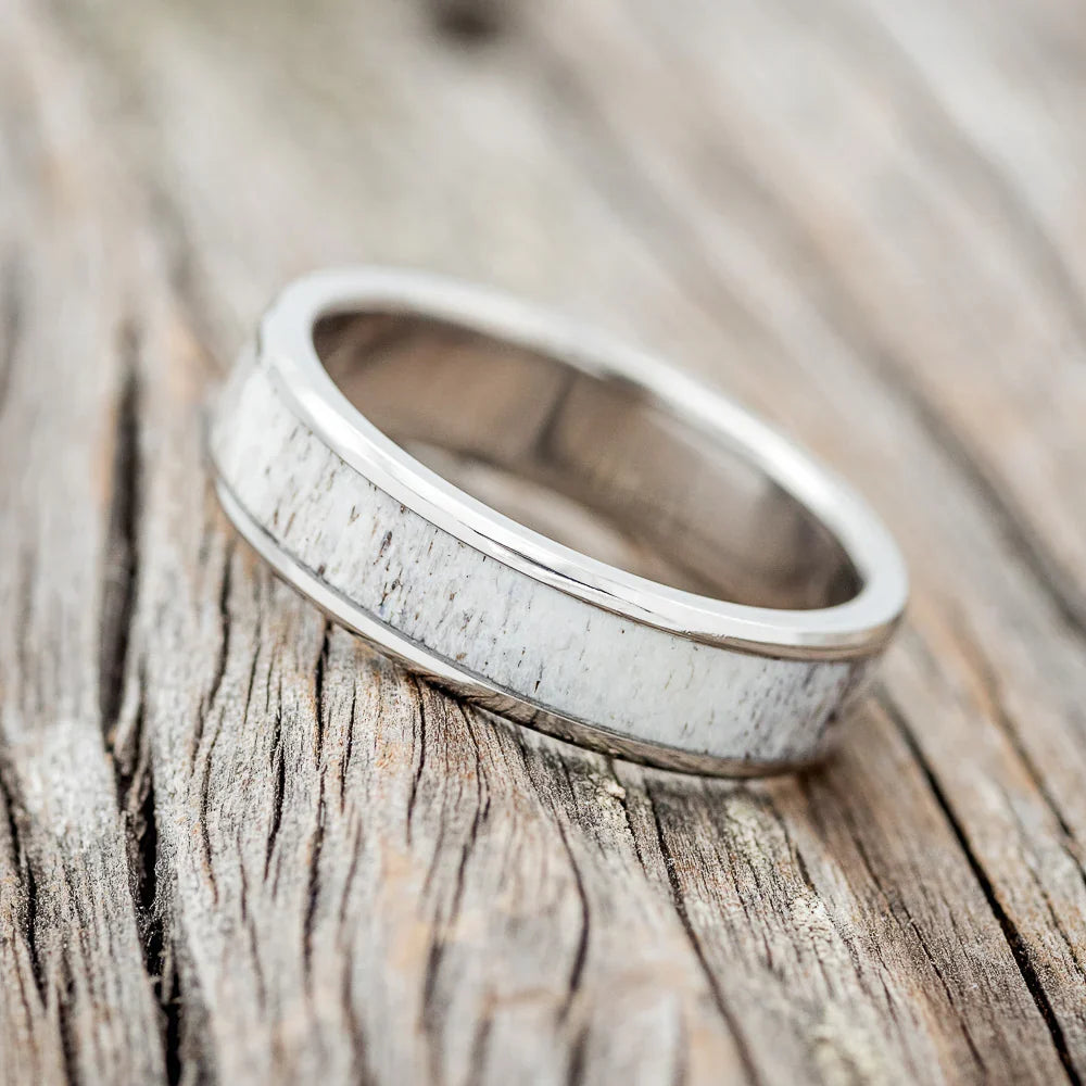 "Rainier" - Antler Wedding Band - Titanium (6mm) - Size 11