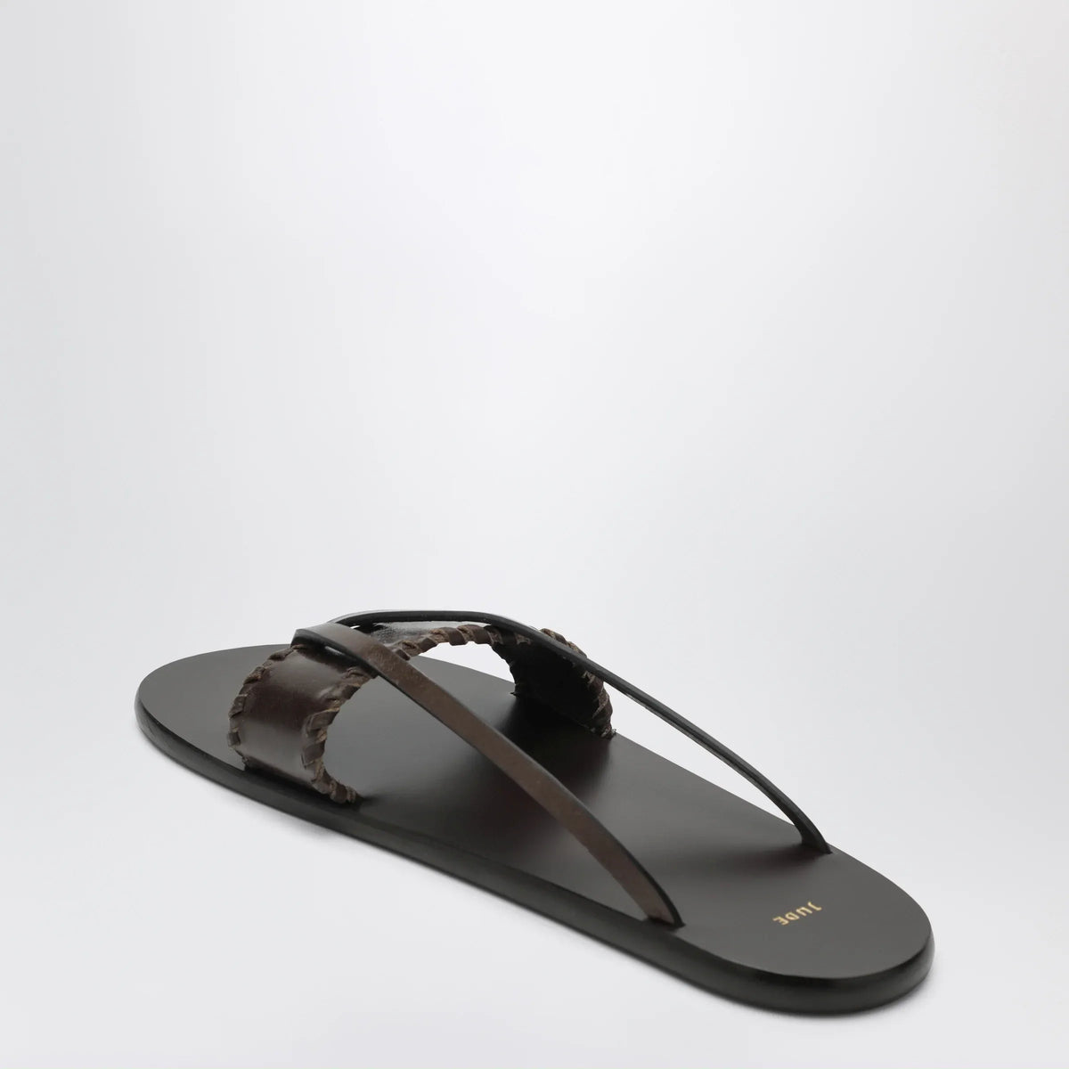 Jude - Brown leather flip-flop sandals