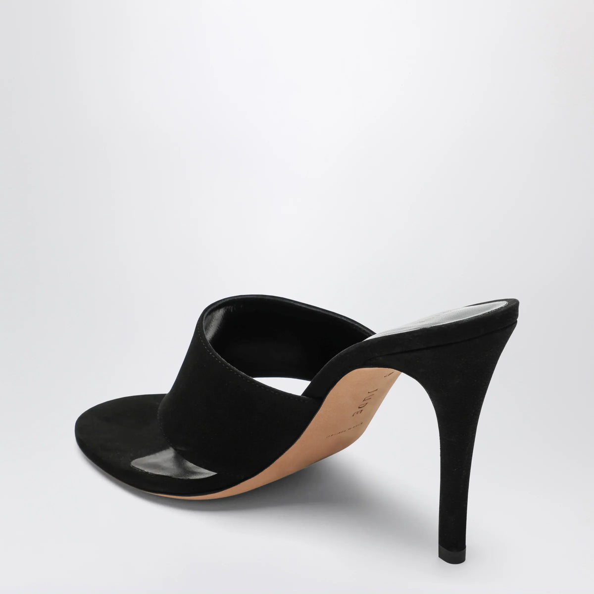 Jude - Black nubuck leather thong sandals