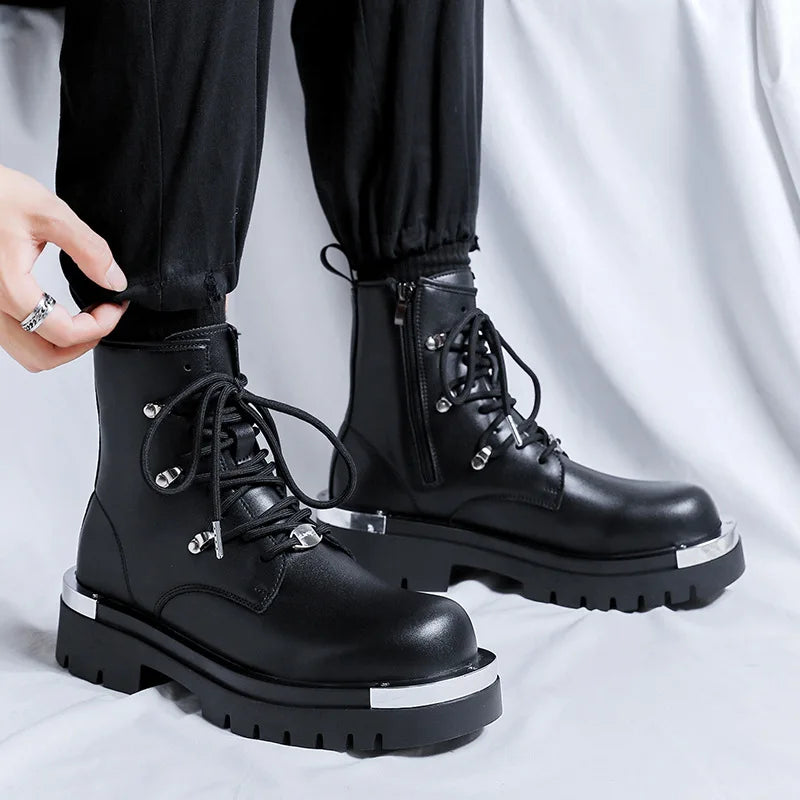 The Harken — Moto Ankle Boot in Jet Black