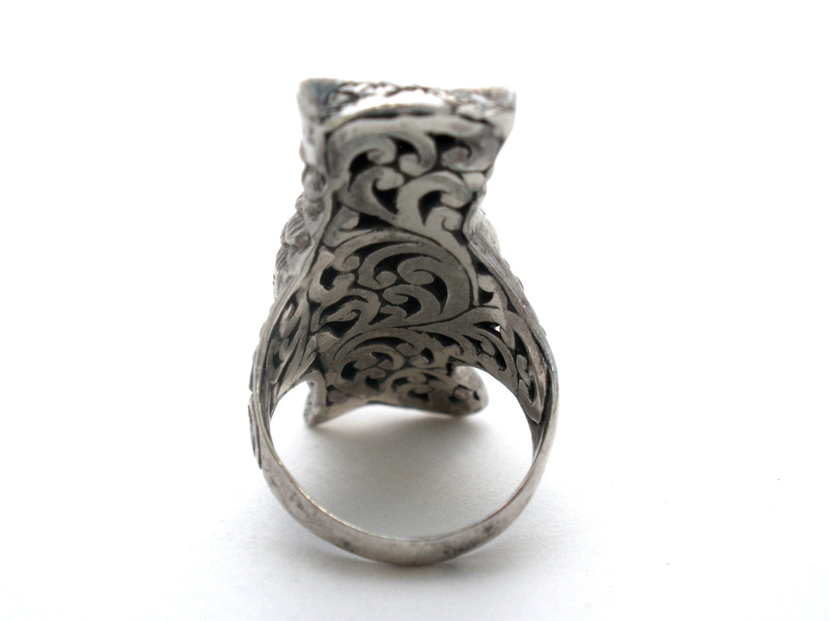 Sarda Owl Ring Sterling Silver Size 8