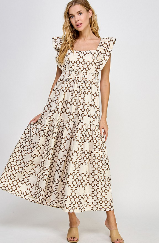 Nadine Embroidery Midi Dress