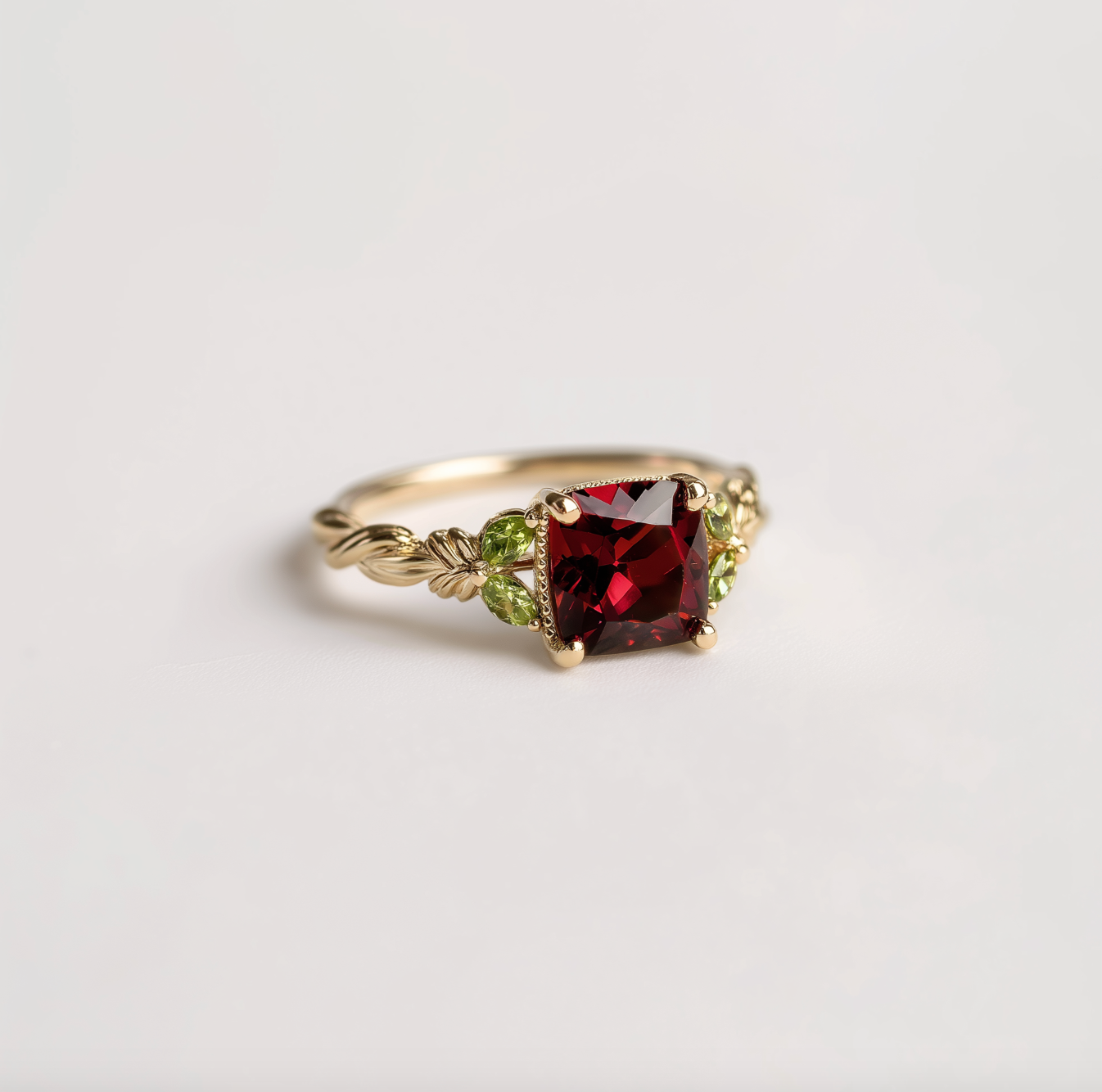 Scarlett’s Crimson | Cushion Ruby Engagement Ring
