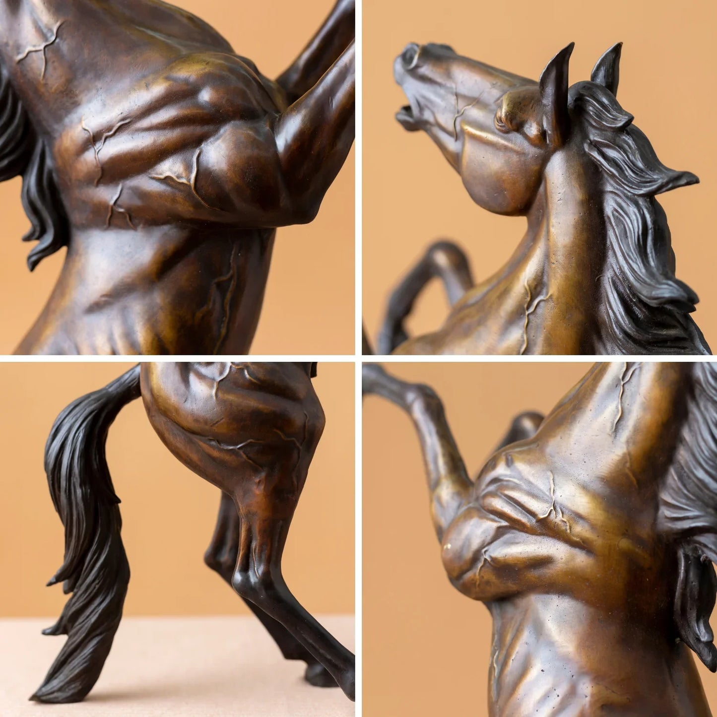 Rearing Horse Bronze Sculpture