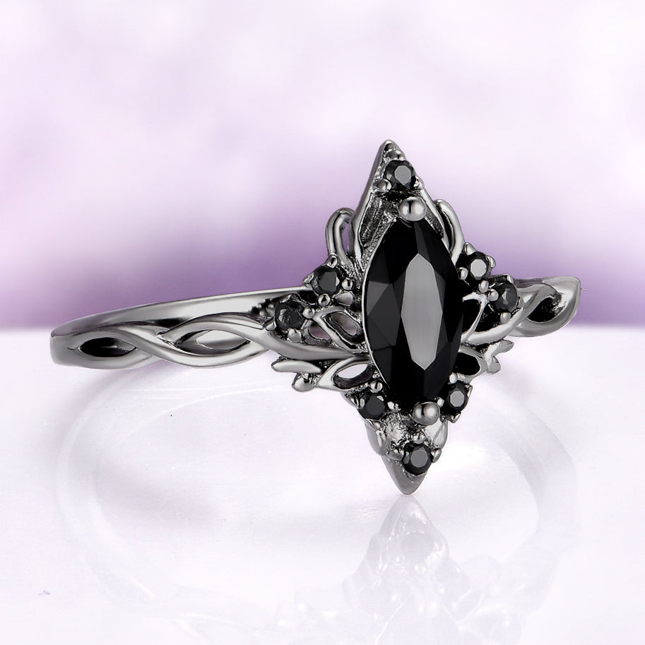 Shadow Queen Black Onyx Couples Ring Set