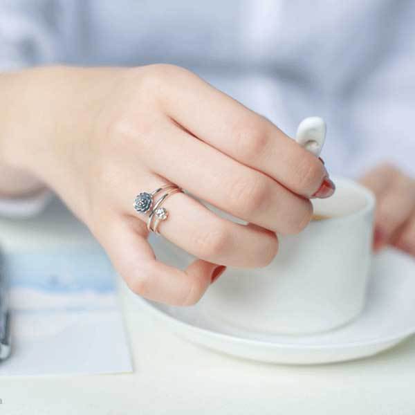 Silver Triple Wrap Lotus Ring