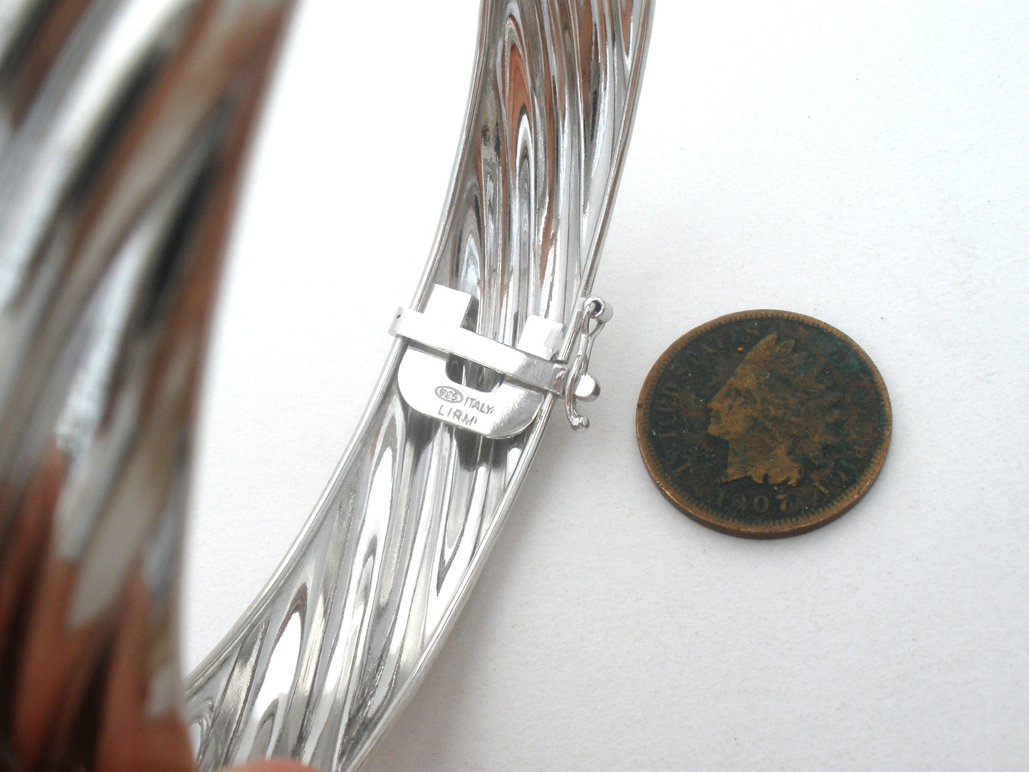 Sterling Silver Bangle Bracelet Italian LIRM