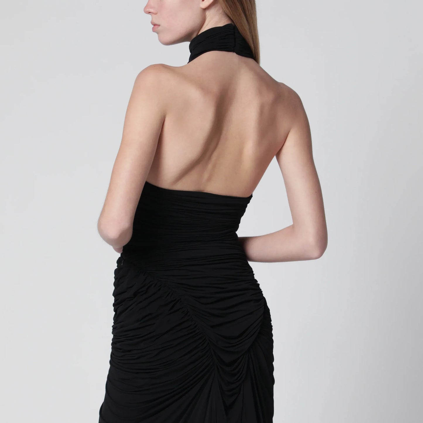 Francesco Murano - Black draped viscose-blend bodysuit