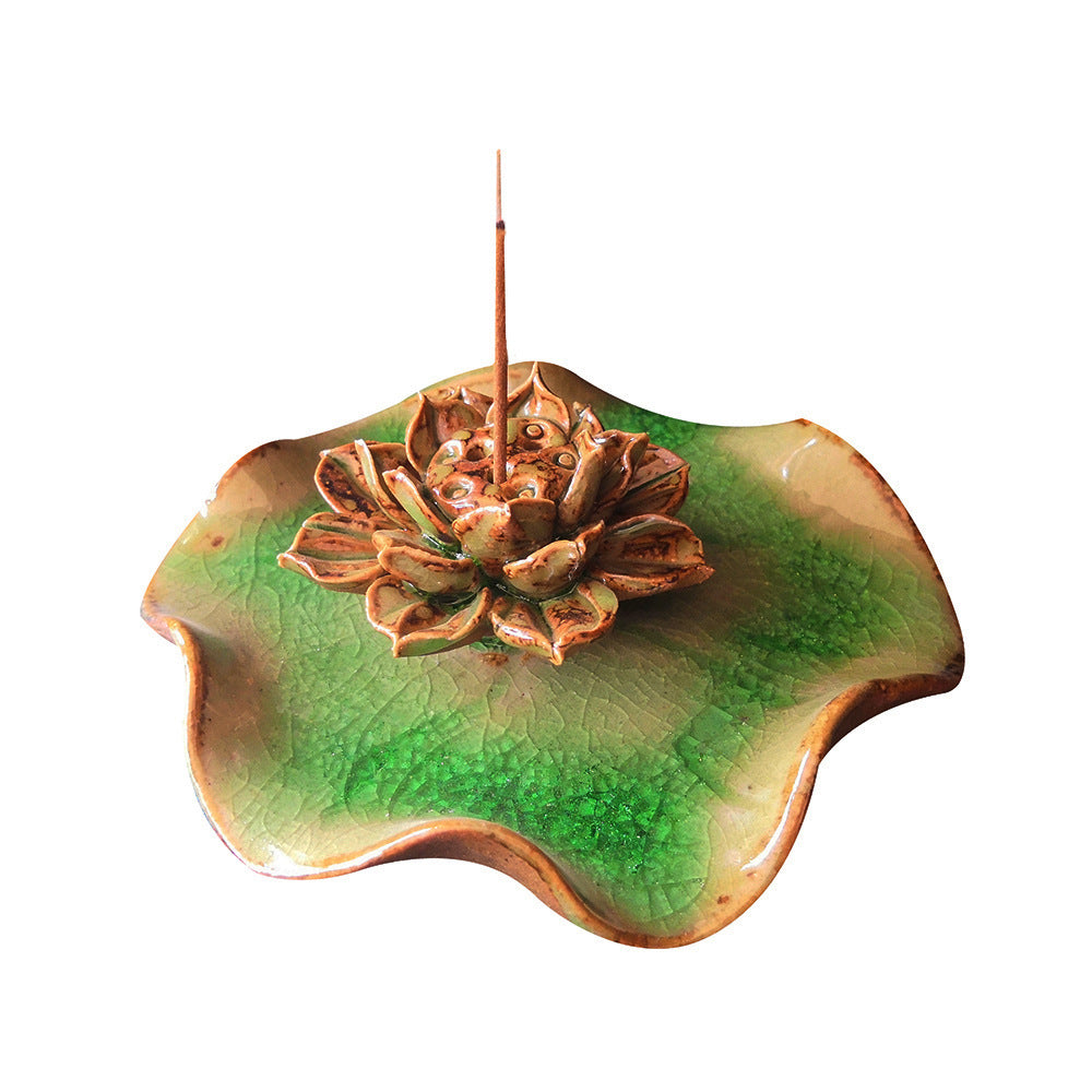 Tibetan Lotus Ceramic Incense Stick Holder