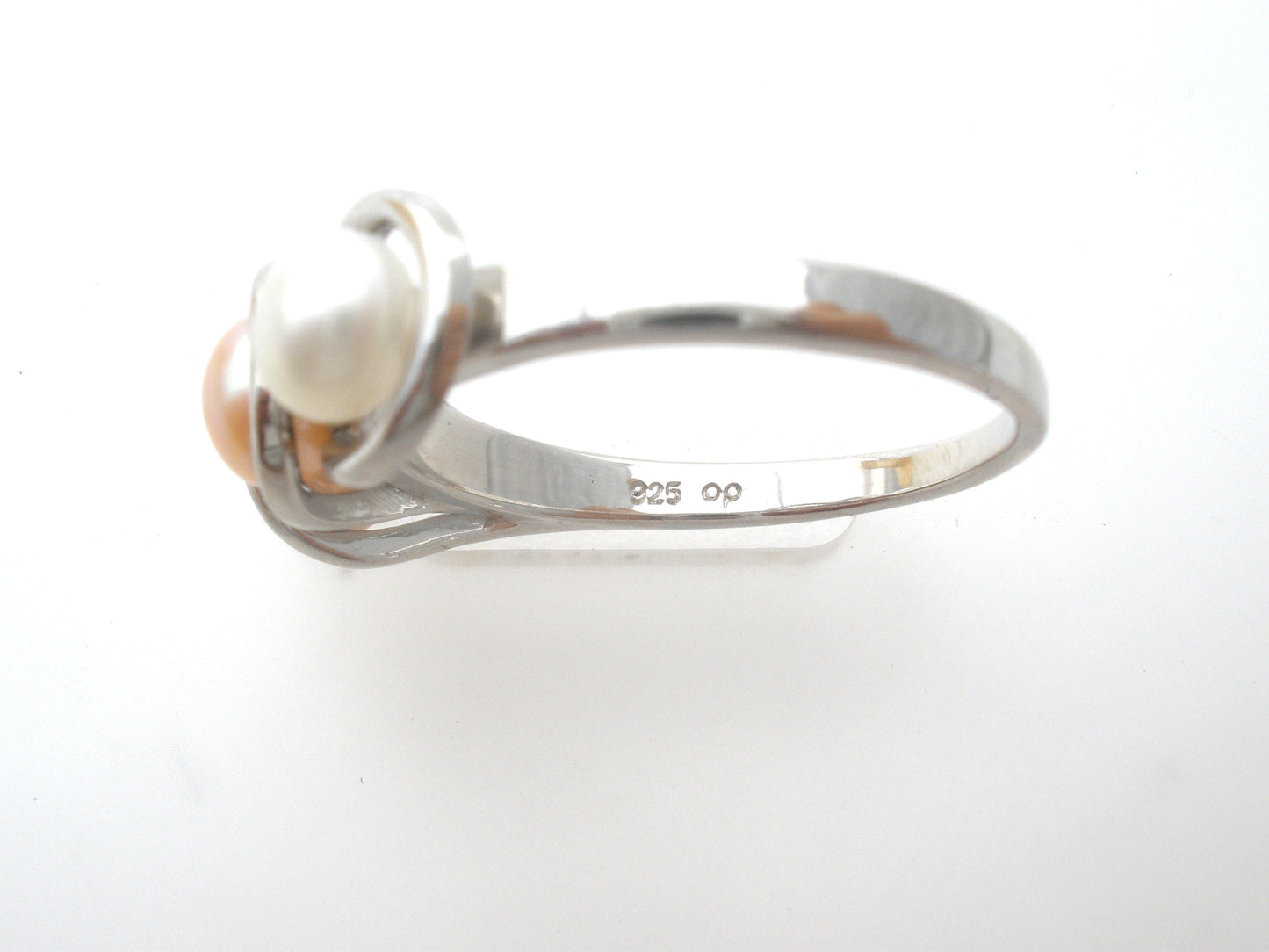Triple Pearl Sterling Silver Ring Size 10 OP