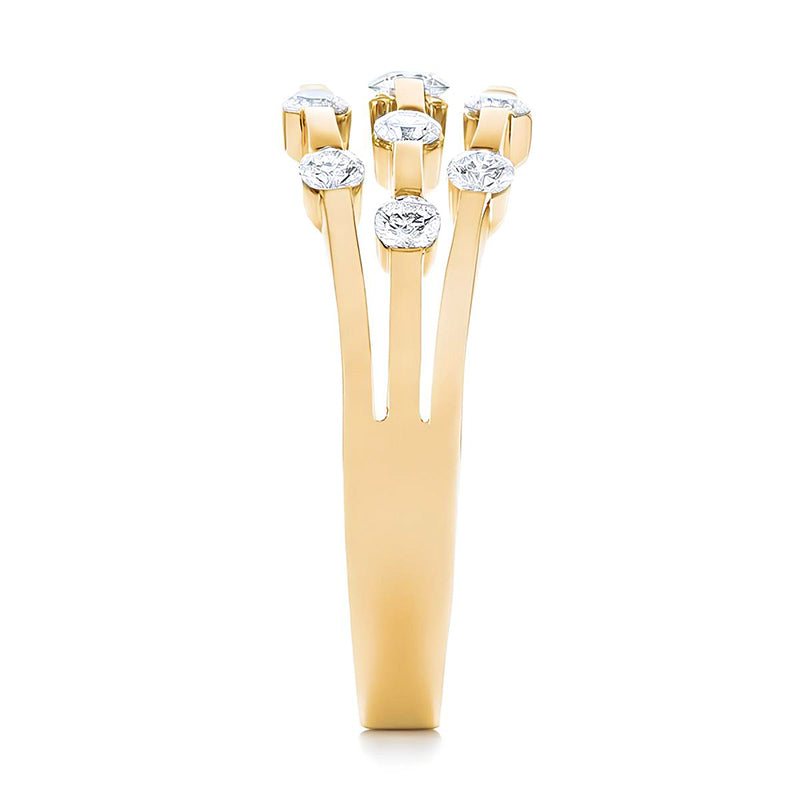 Triple Strand Band Tension Set Moissanite Wedding Band Ring