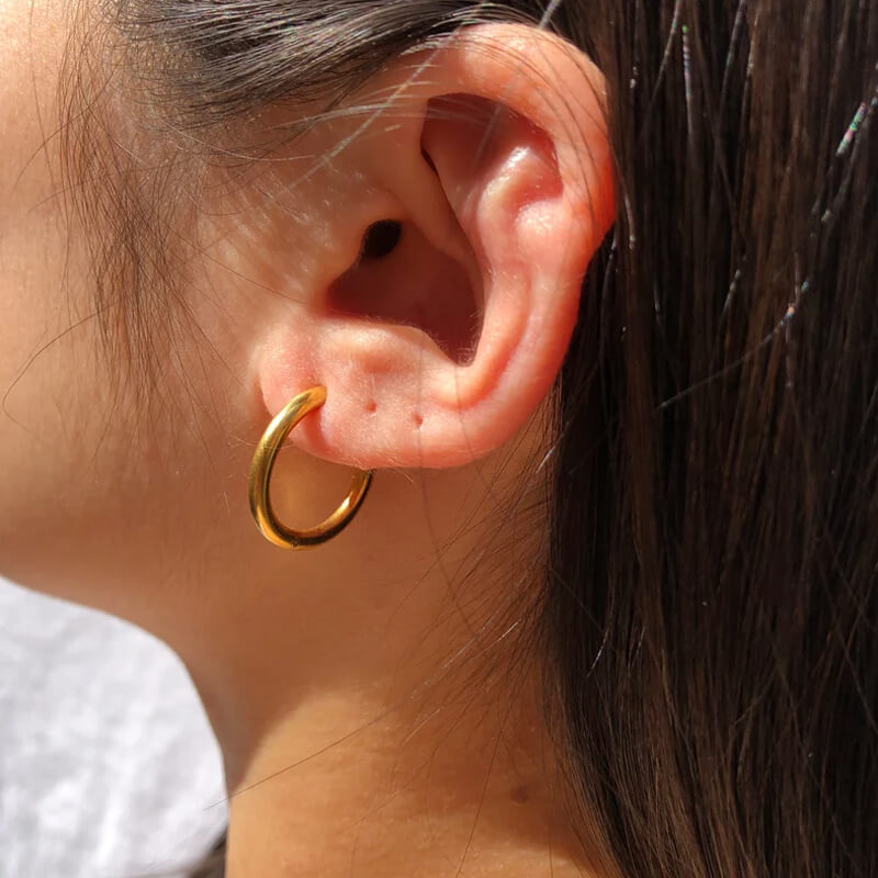 Tube Classic Polished Hoop Earrings