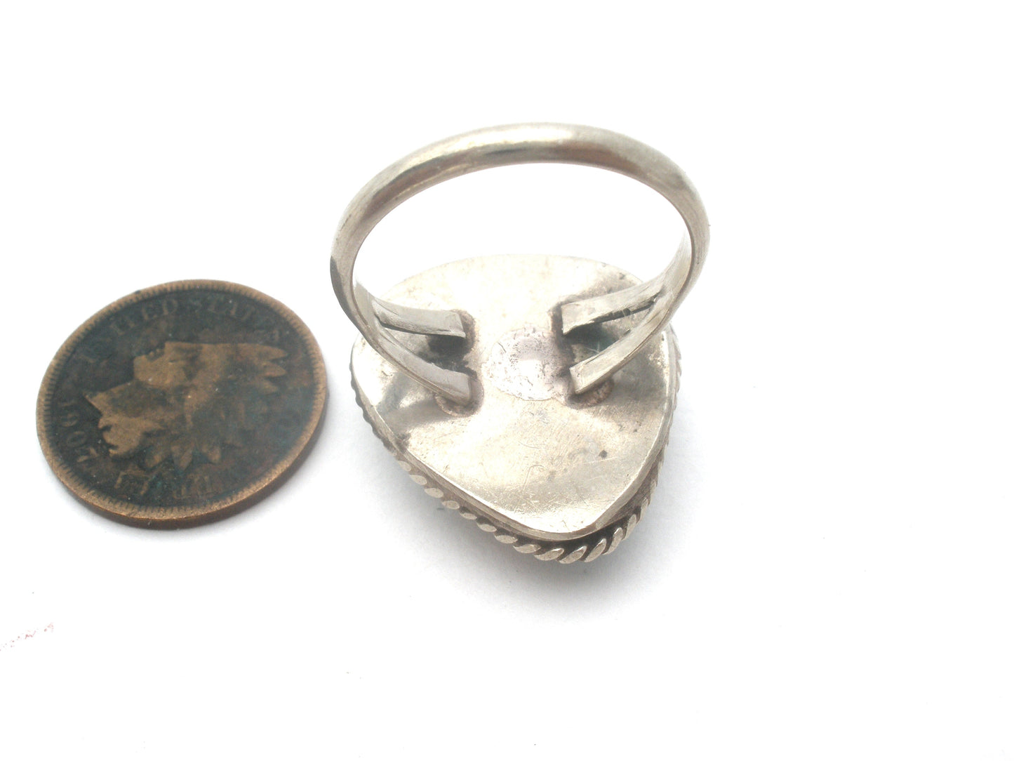 Turquoise Ring Sterling Silver Size 7 Vintage