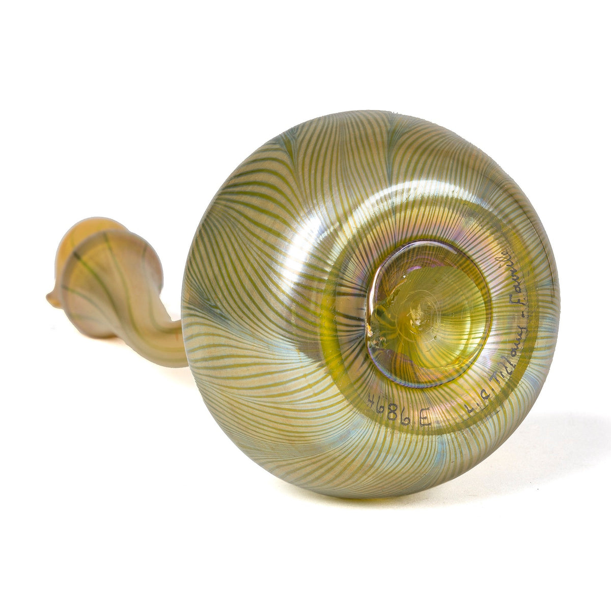 Tiffany Studios New York "Gooseneck" Favrile Glass Vase