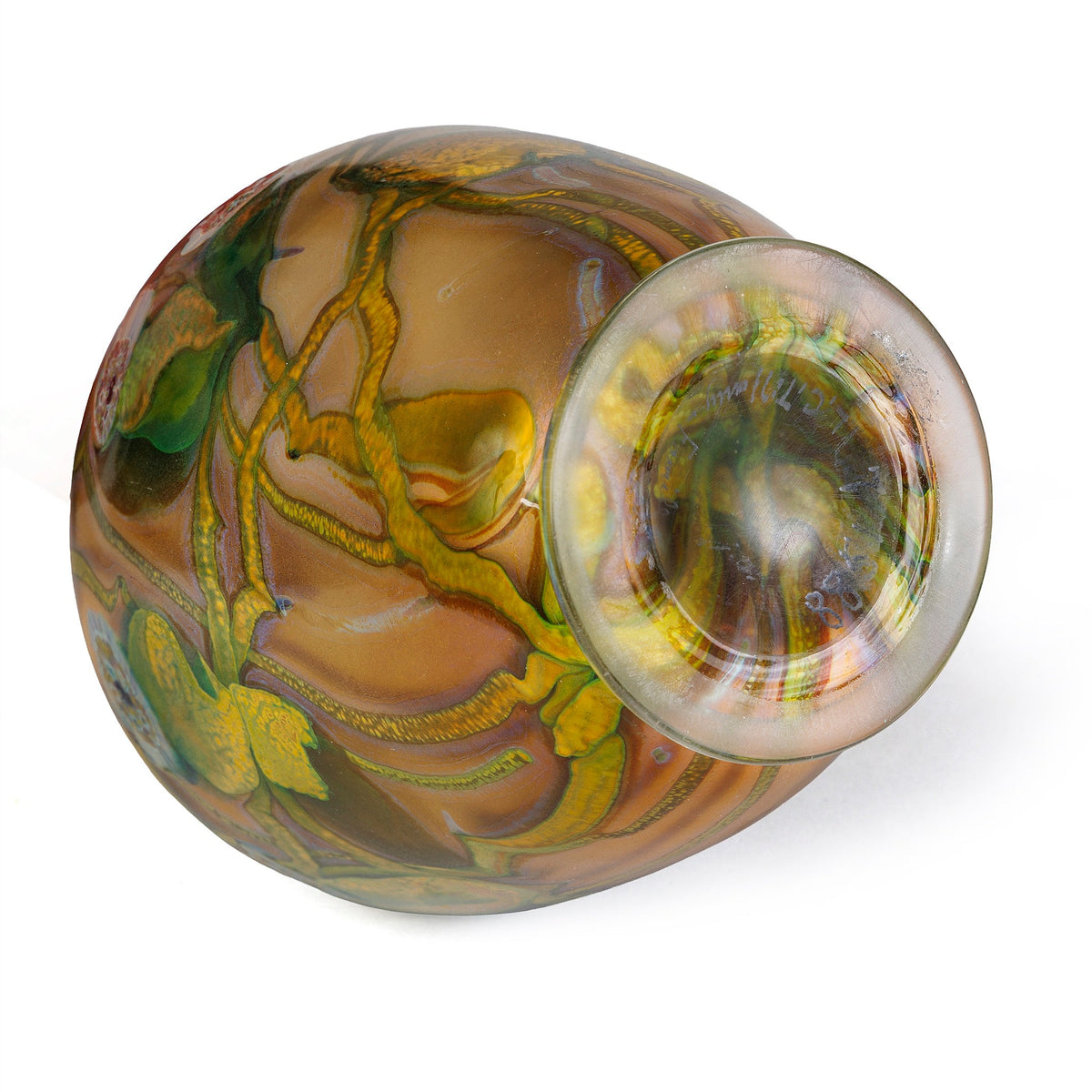 Tiffany Studios New York "Millefiori" Paperweight Favrile Glass Vase