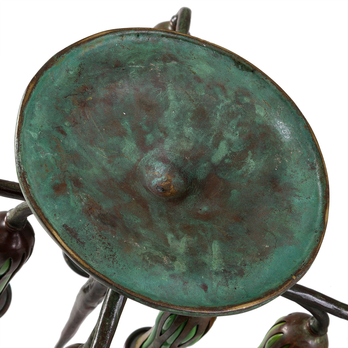 Tiffany Studios New York Pair of "Pineapple" Candelabrum
