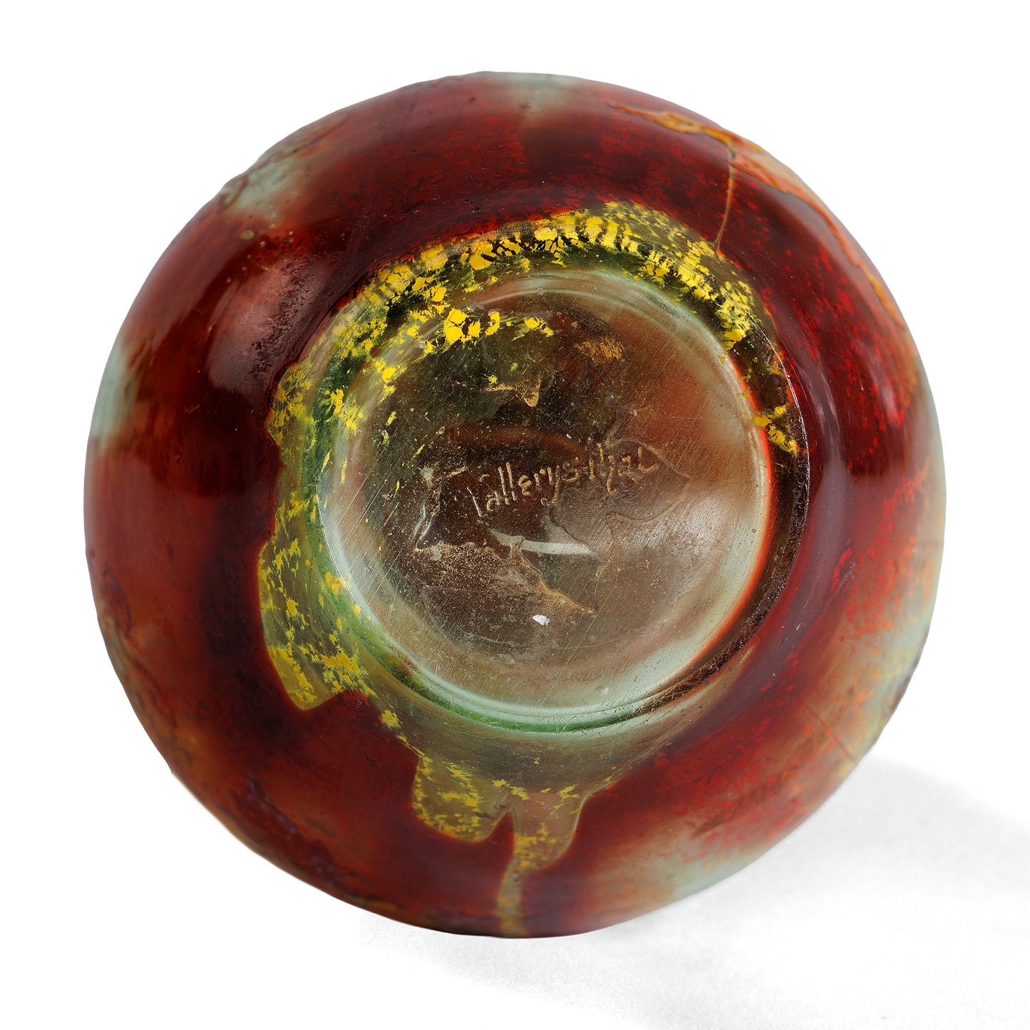 Portieux Vallerysthal Gourd-Shaped Enameled Glass Vase
