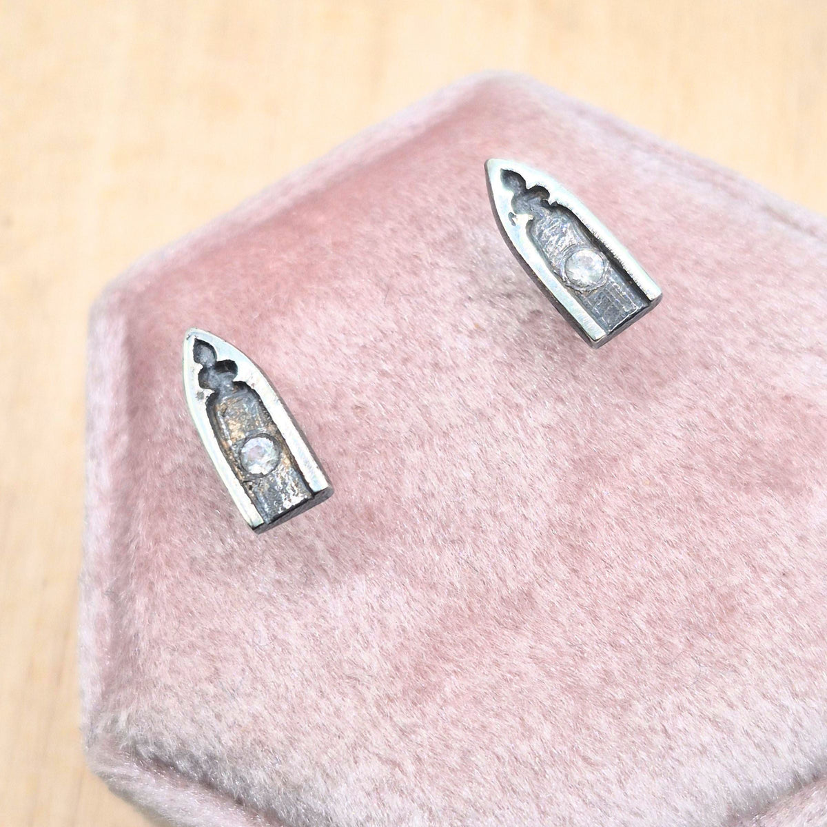 Tiny Sapphire Portal Earrings