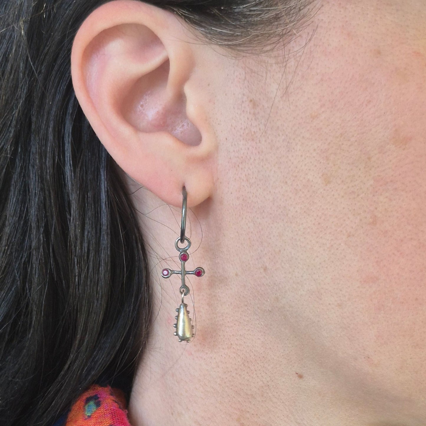 Rowan Cross Ruby Earrings