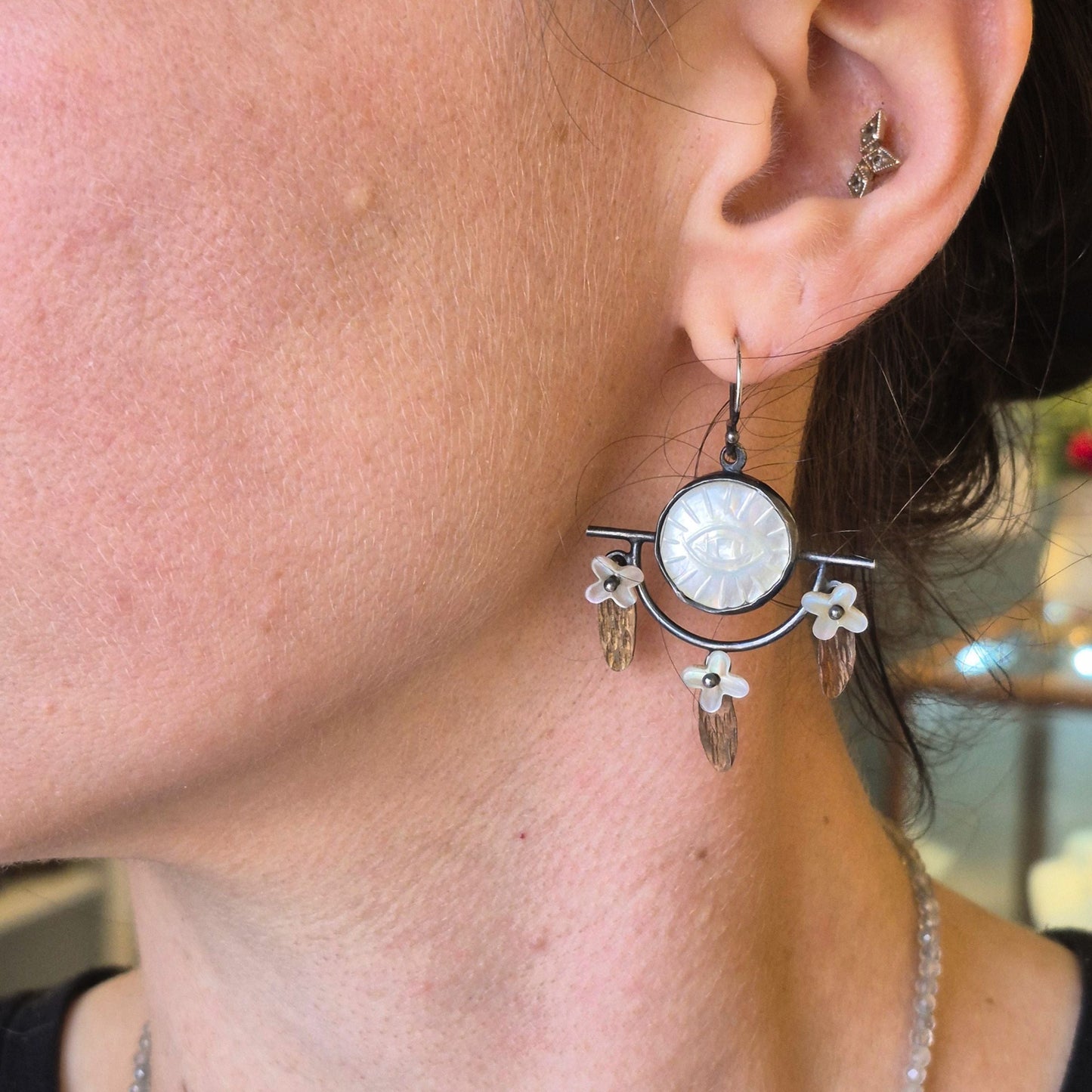 Evil Eye Chandelier Earrings