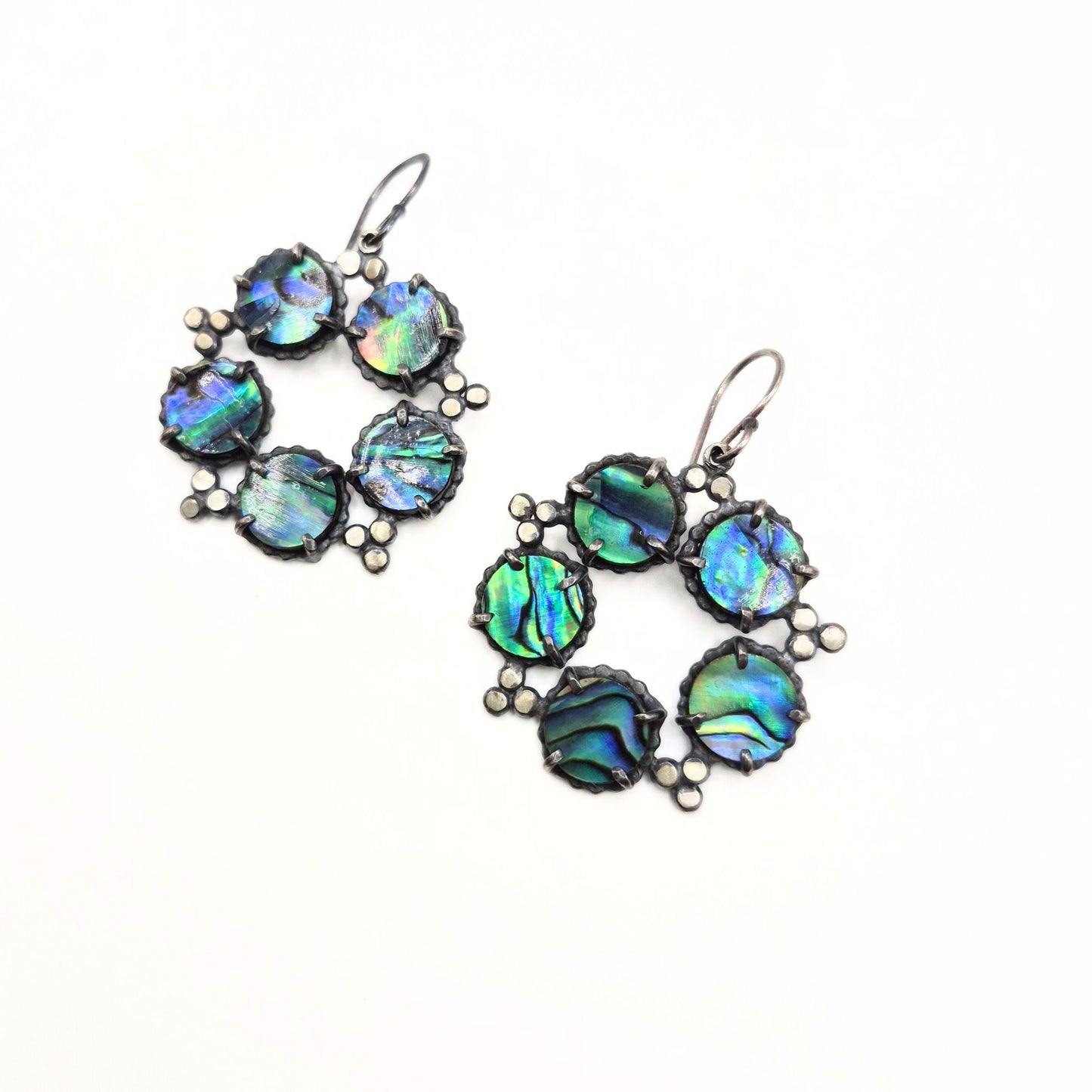 Deep Blue Abalone Constellation Earrings