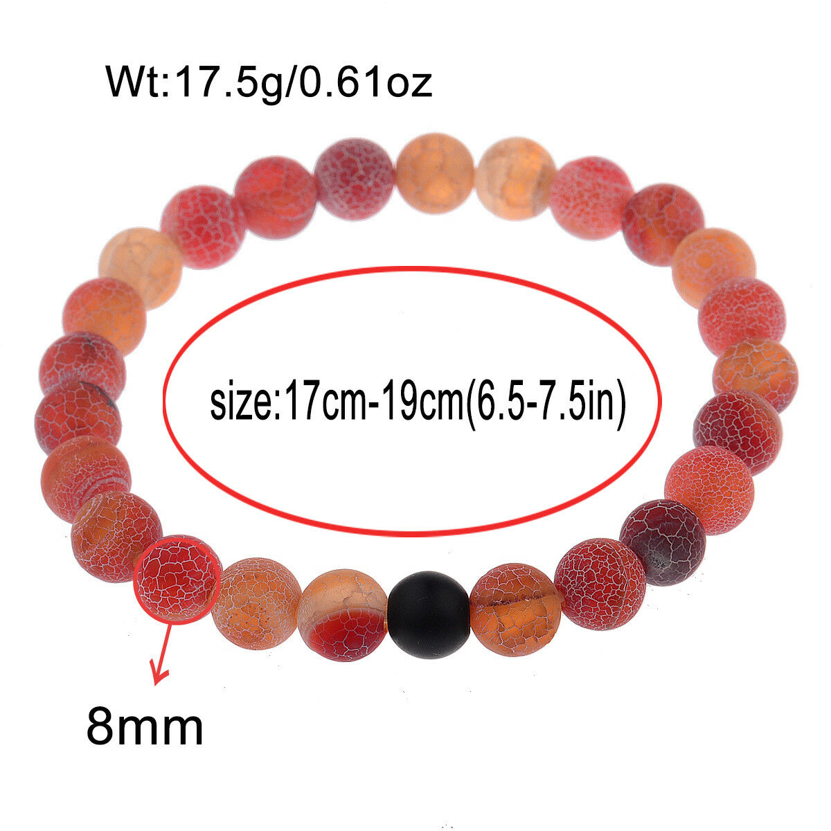 Wind Fossil Agate Beads Bracelet