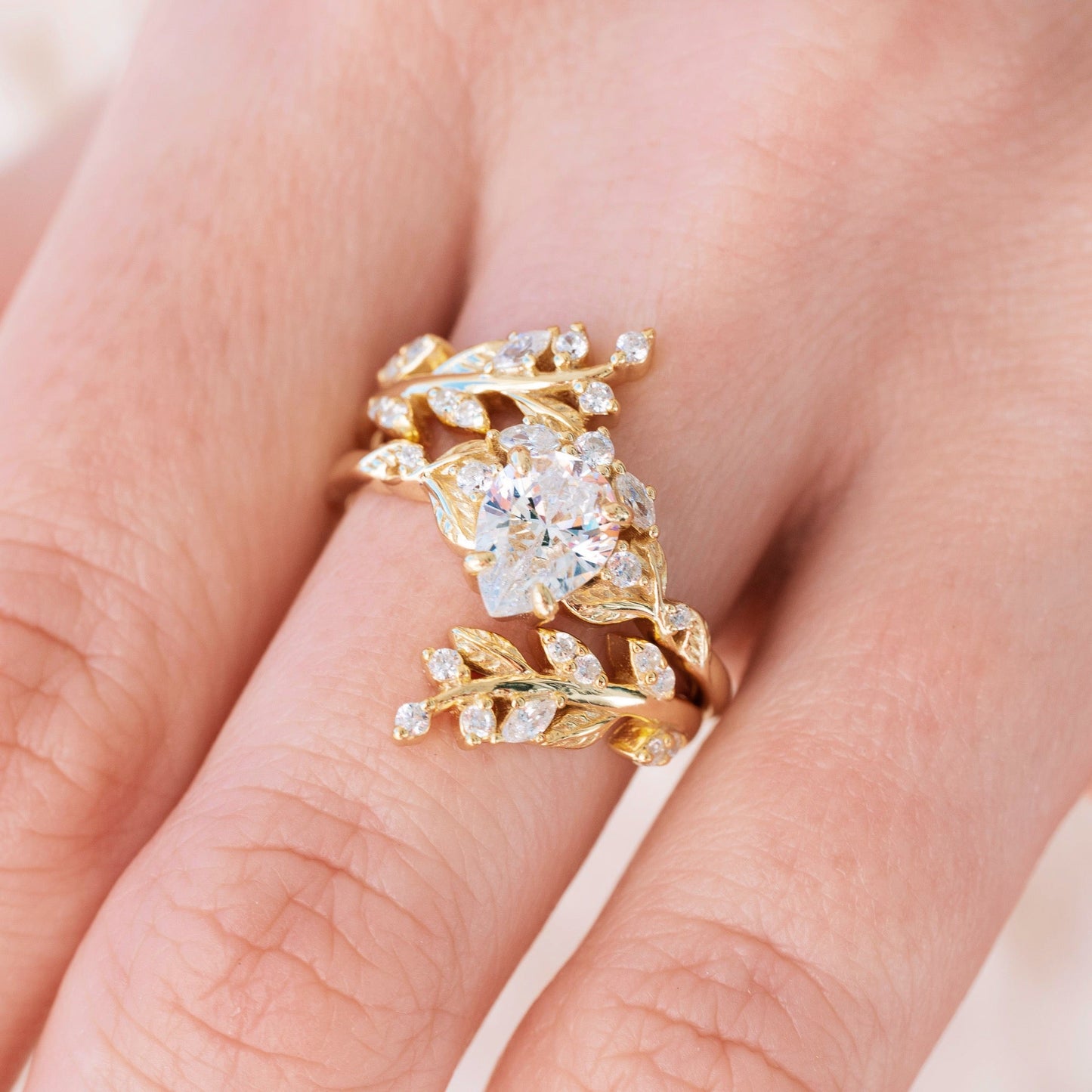 Wisteria Lab-Grown Diamond Engagement Ring Set in Solid 14K Rose Gold (IGI Certified)