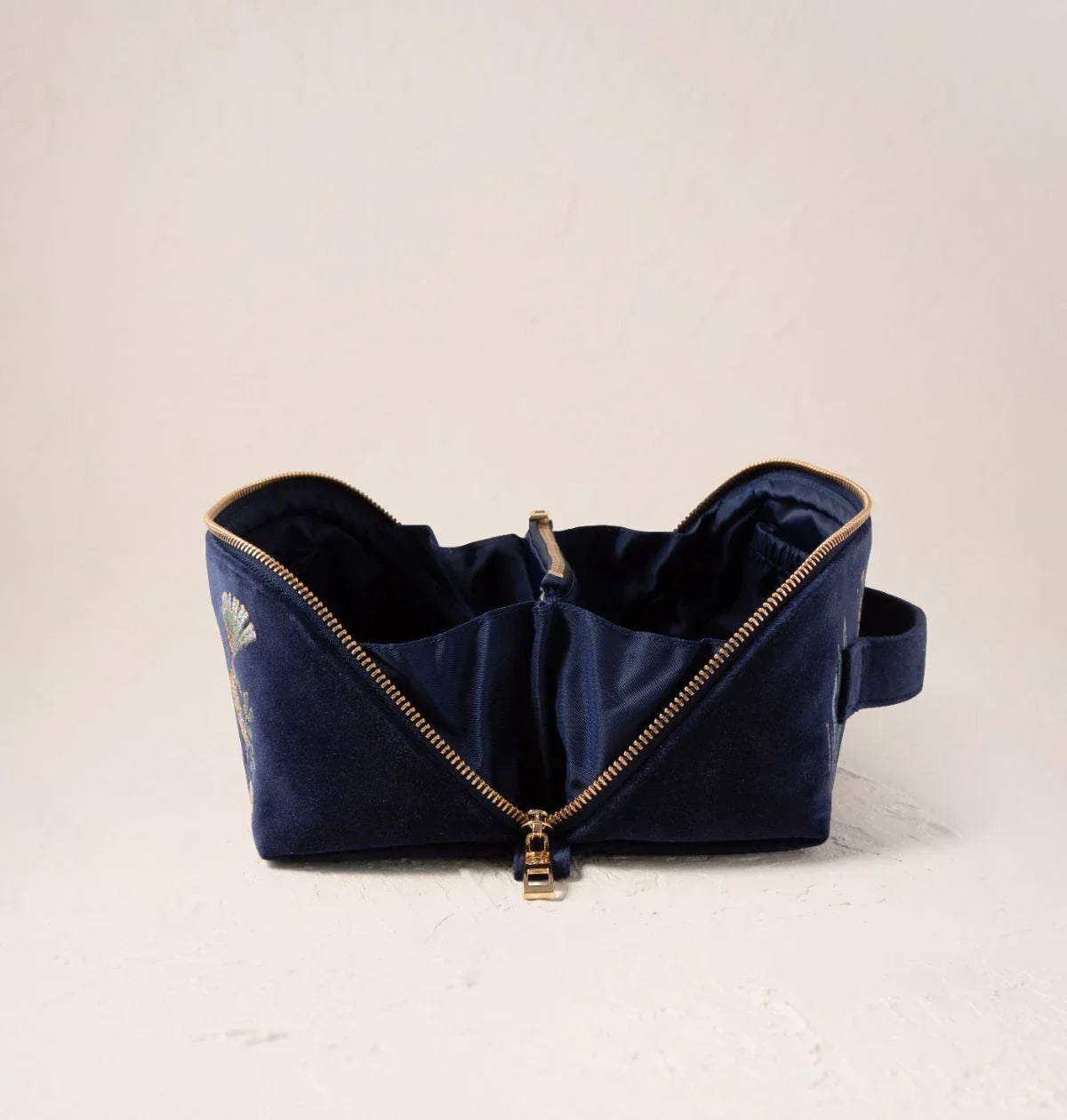 World Ocean Velvet Open Flat Makeup Bag