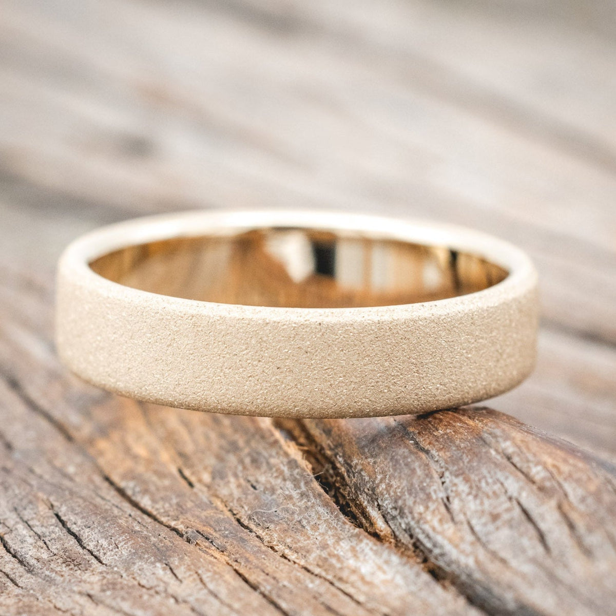 Sandblasted Wedding Band - 14K Yellow Gold (6mm) - Size 9 1/4