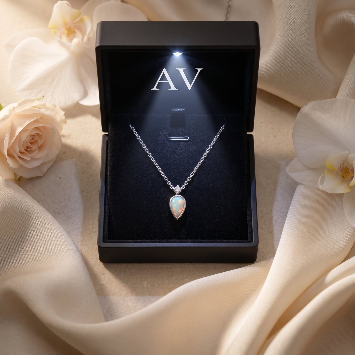 The Elyse White Opal Necklace