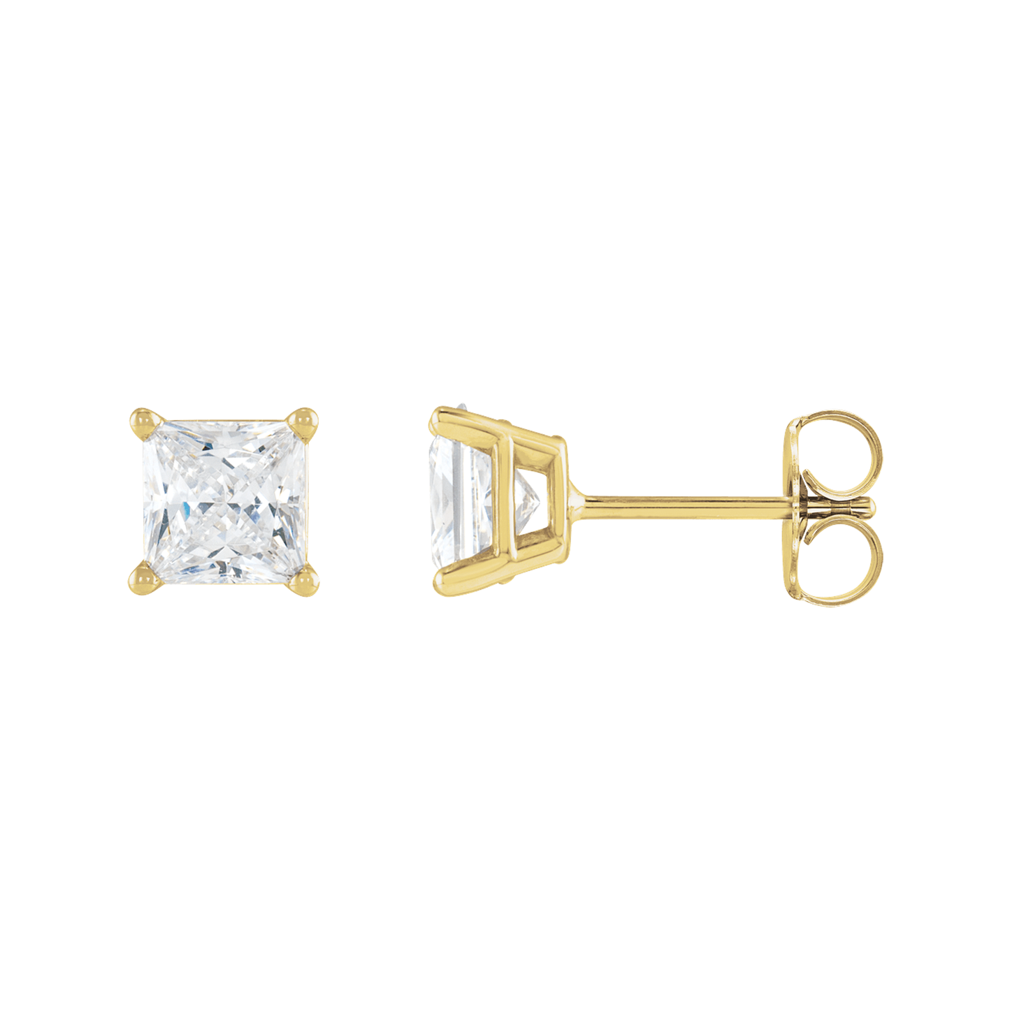 Princess-Cut Diamond Stud Earrings