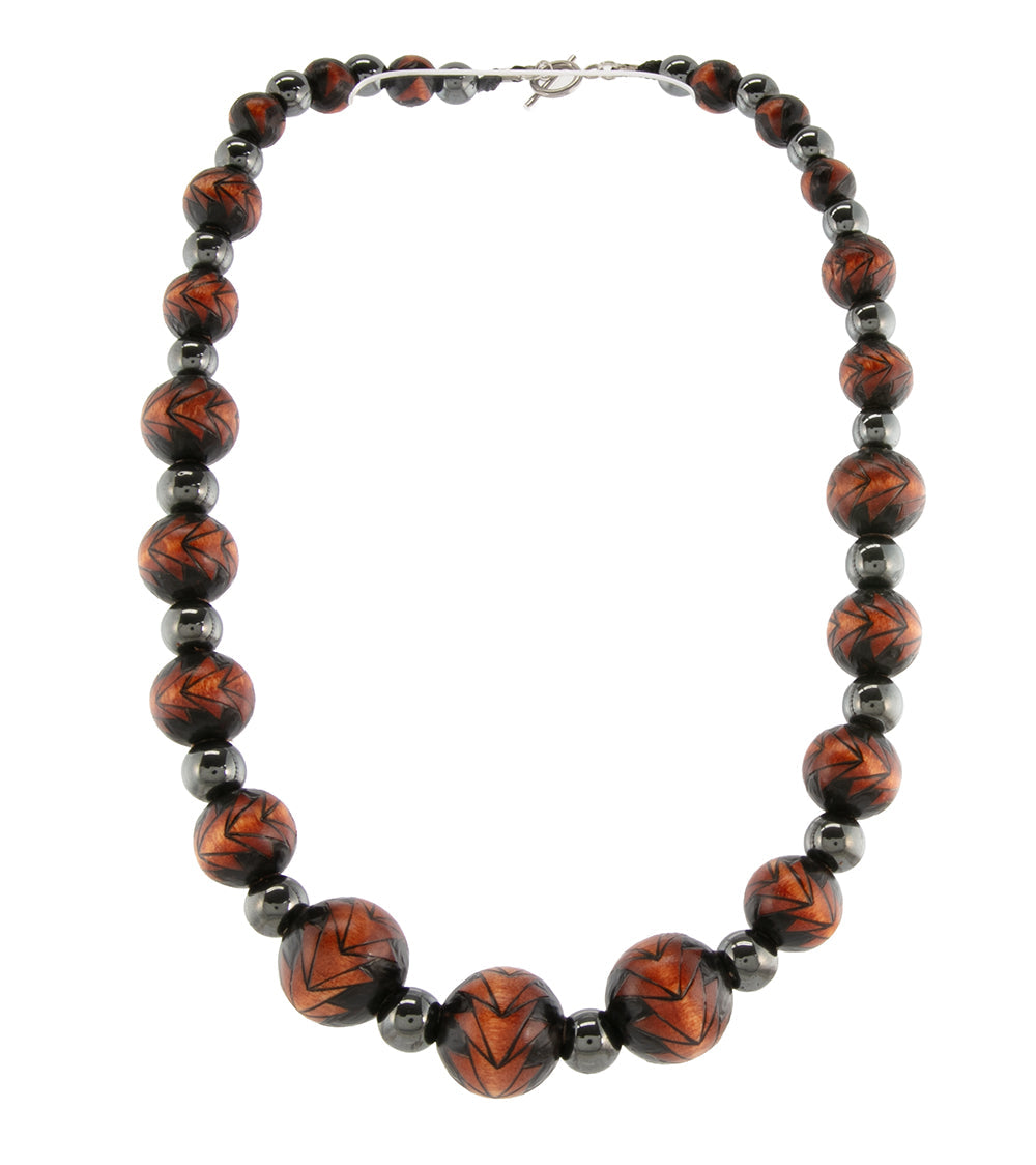 Pyrography Necklace - Large Beads