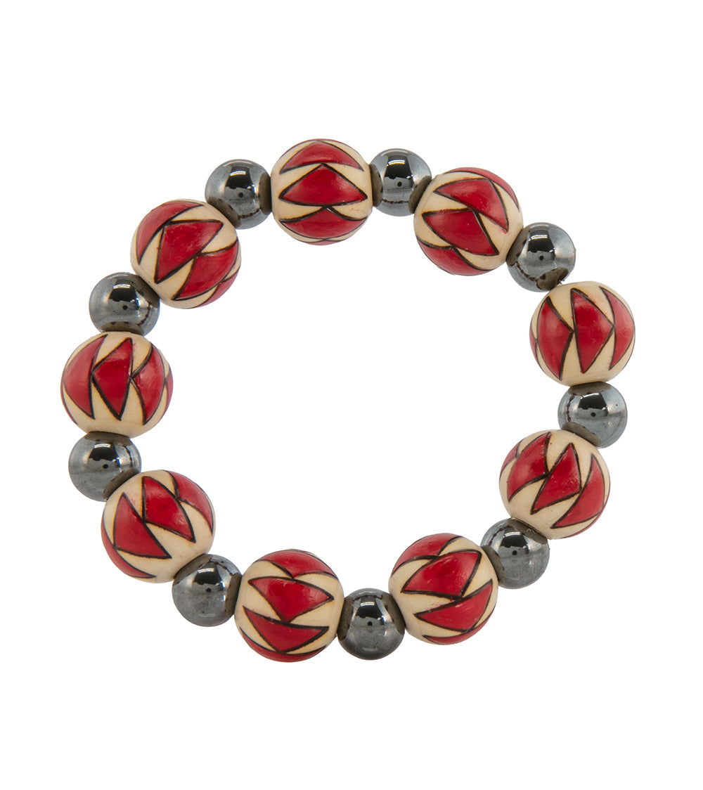 Pyrography Bracelet - Large Beads