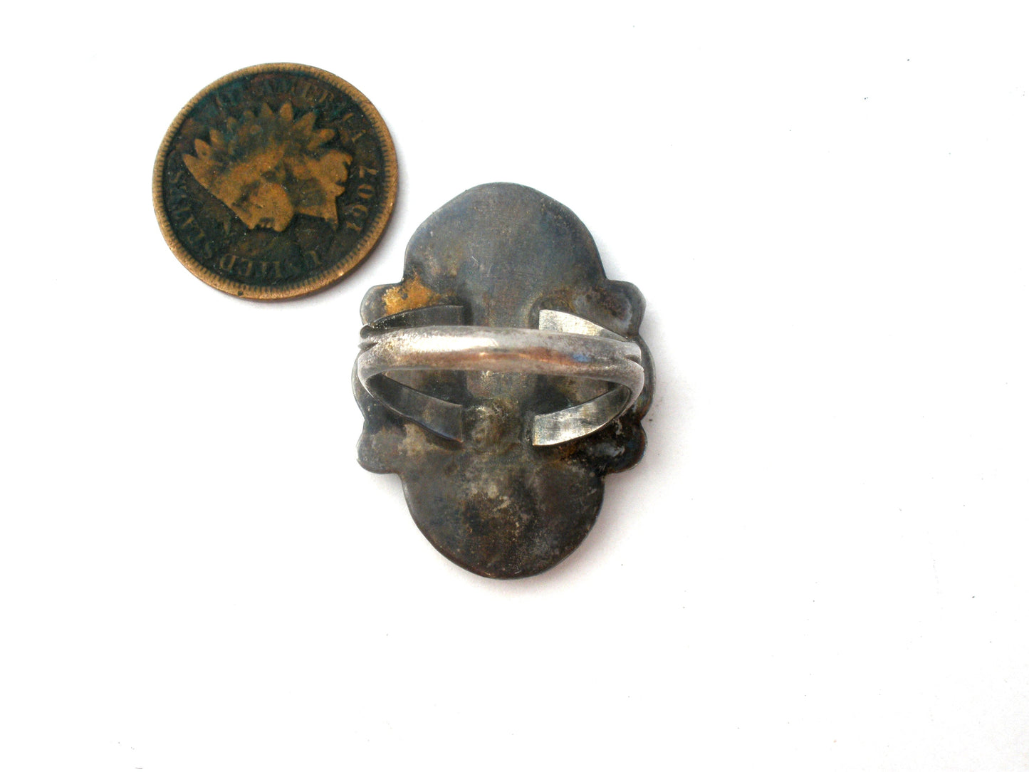 Zuni Coral Turquoise Mother of Pearl Ring Size 6