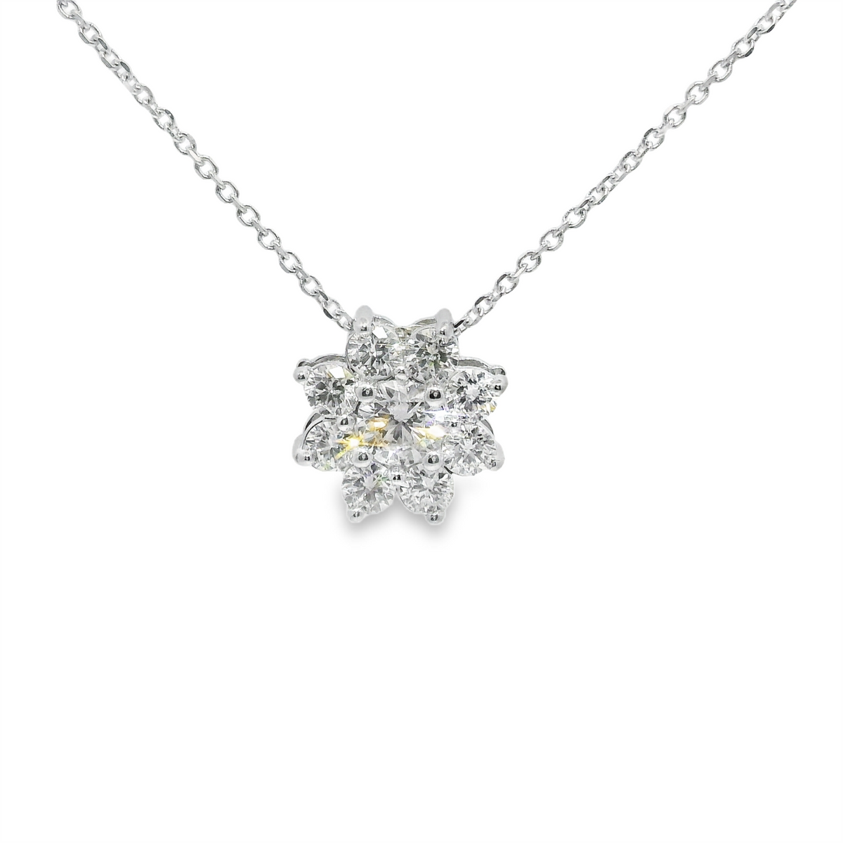 Diamond Floral Cluster Pendant