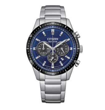 Gents Citizen Eco-Drive with Textured Blue Chronograph Dial